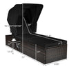 Outdoor Chaise Lounge Chair with Folding Canopy