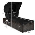 Outdoor Chaise Lounge Chair with Folding Canopy