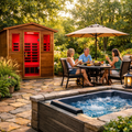 The Vanta Luxury 3-Person Outdoor Mahogany Full Spectrum Ultra-Low EMF FAR Infrared Sauna With Chromotherapy And Bluetooth Speakers