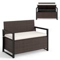 Patio Storage Bench - PE Rattan