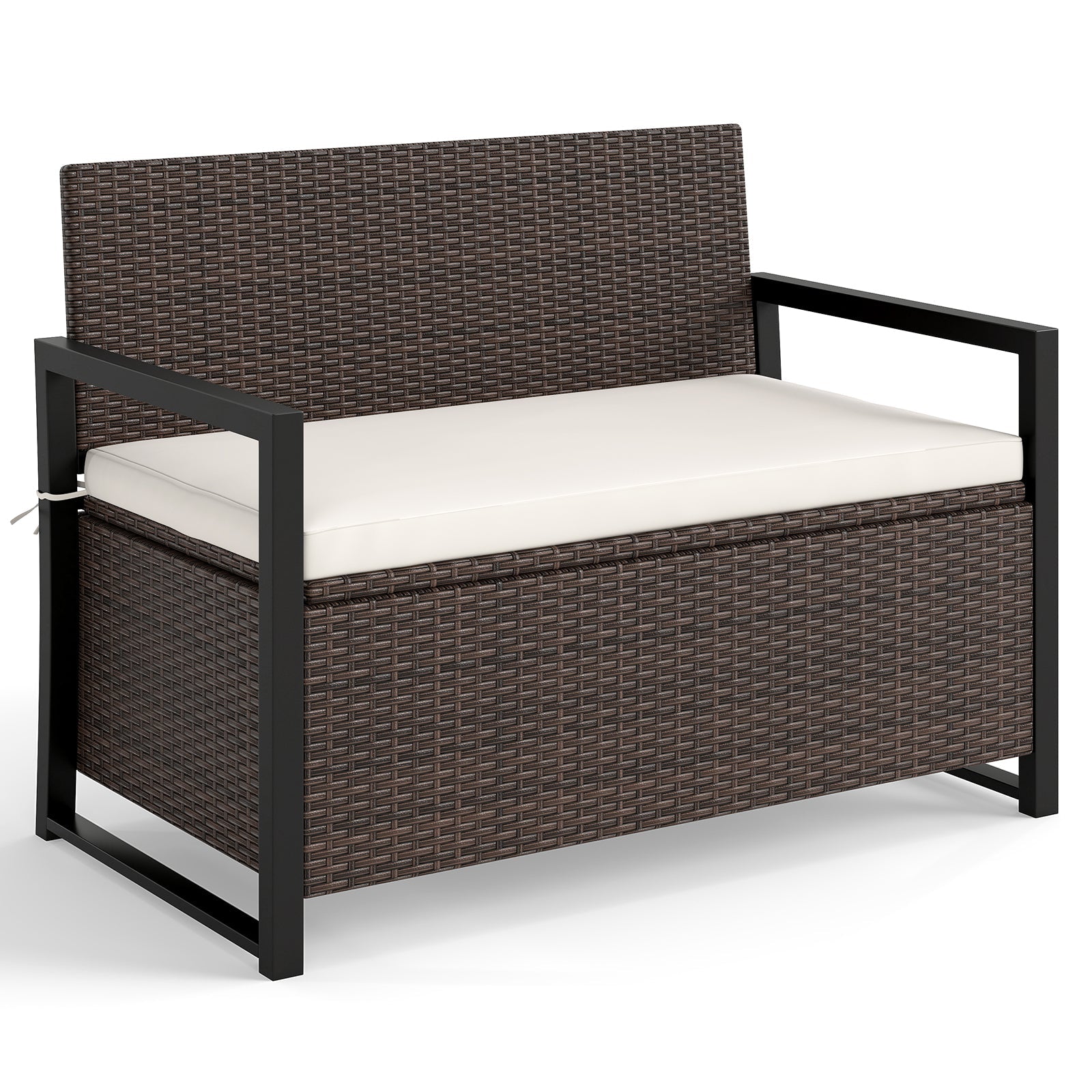 Patio Storage Bench - PE Rattan