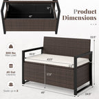 Patio Storage Bench - PE Rattan