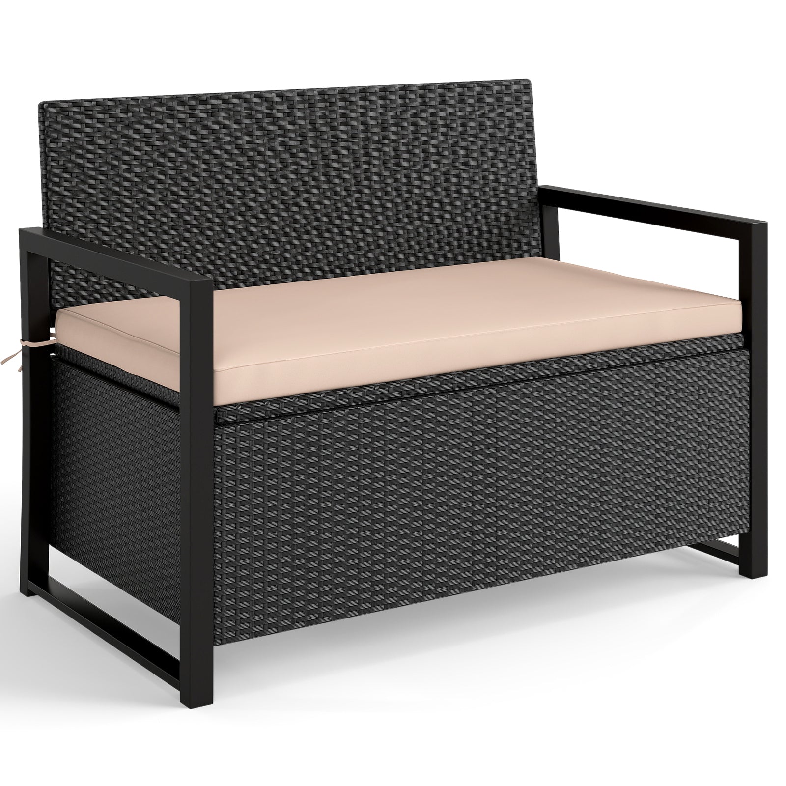Patio Storage Bench - PE Rattan