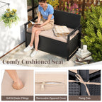 Patio Storage Bench - PE Rattan
