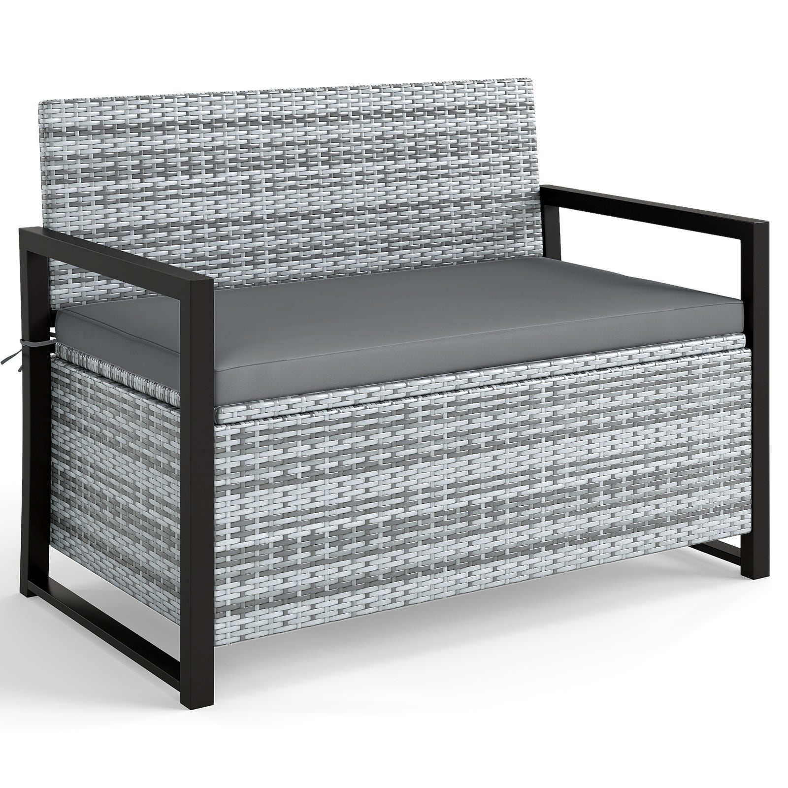 Patio Storage Bench - PE Rattan
