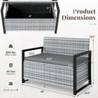 Patio Storage Bench - PE Rattan