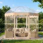 Pop Up Bubble Tent 10 x 10 FT for 8-10 People Weatherproof Pod with 540° Panoramic Clear PVC