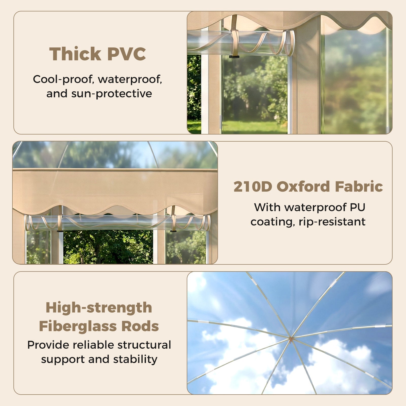 Pop Up Bubble Tent 10 x 10 FT for 8-10 People Weatherproof Pod with 540° Panoramic Clear PVC