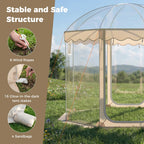 Pop Up Bubble Tent 10 x 10 FT for 8-10 People Weatherproof Pod with 540° Panoramic Clear PVC