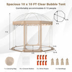 Pop Up Bubble Tent 10x10 FT for 8-10 People Weatherproof Pod