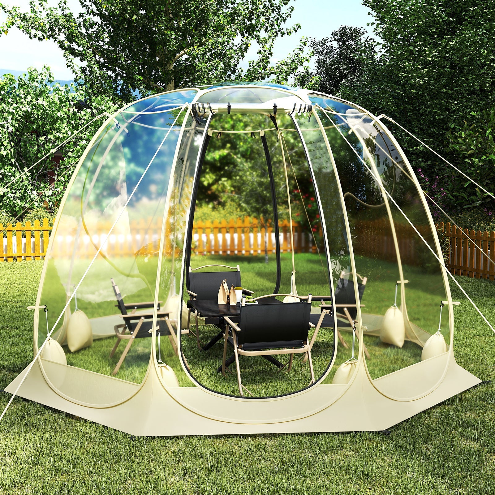 Pop Up Bubble Tent 630° Transparent PVC Igloo 8.5 x 8.5 FT