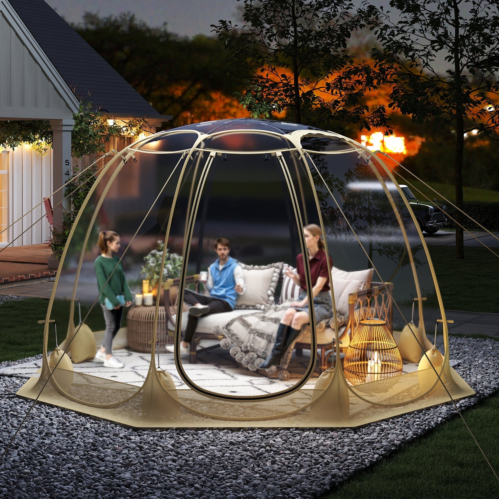 Pop Up Bubble Tent 630° Transparent PVC Igloo 8.5 x 8.5 FT
