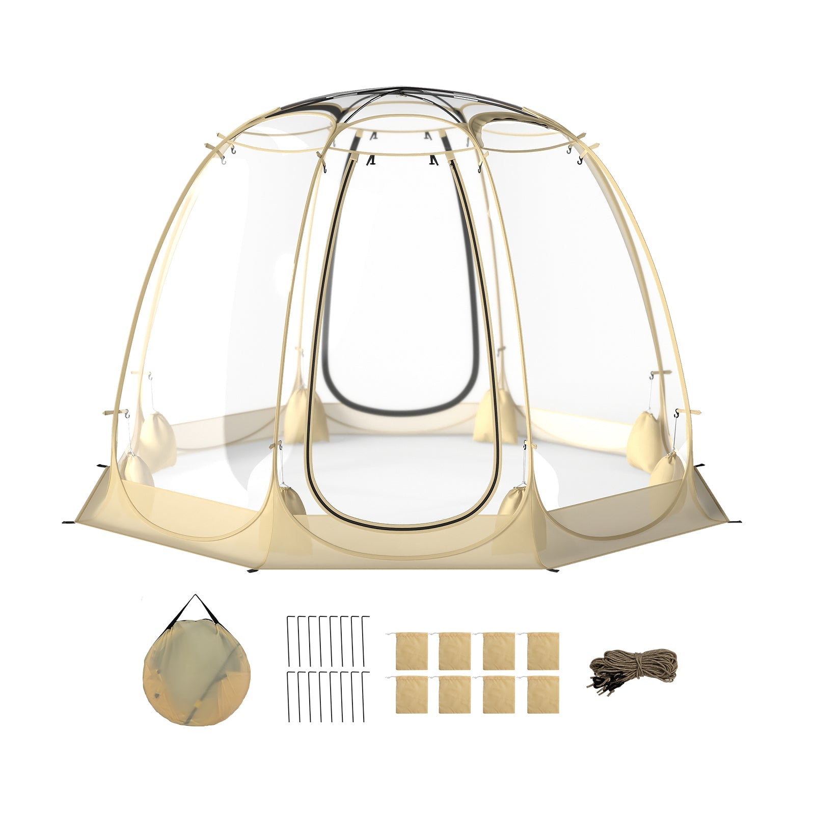 Pop Up Bubble Tent 630° Transparent PVC Igloo 8.5 x 8.5 FT