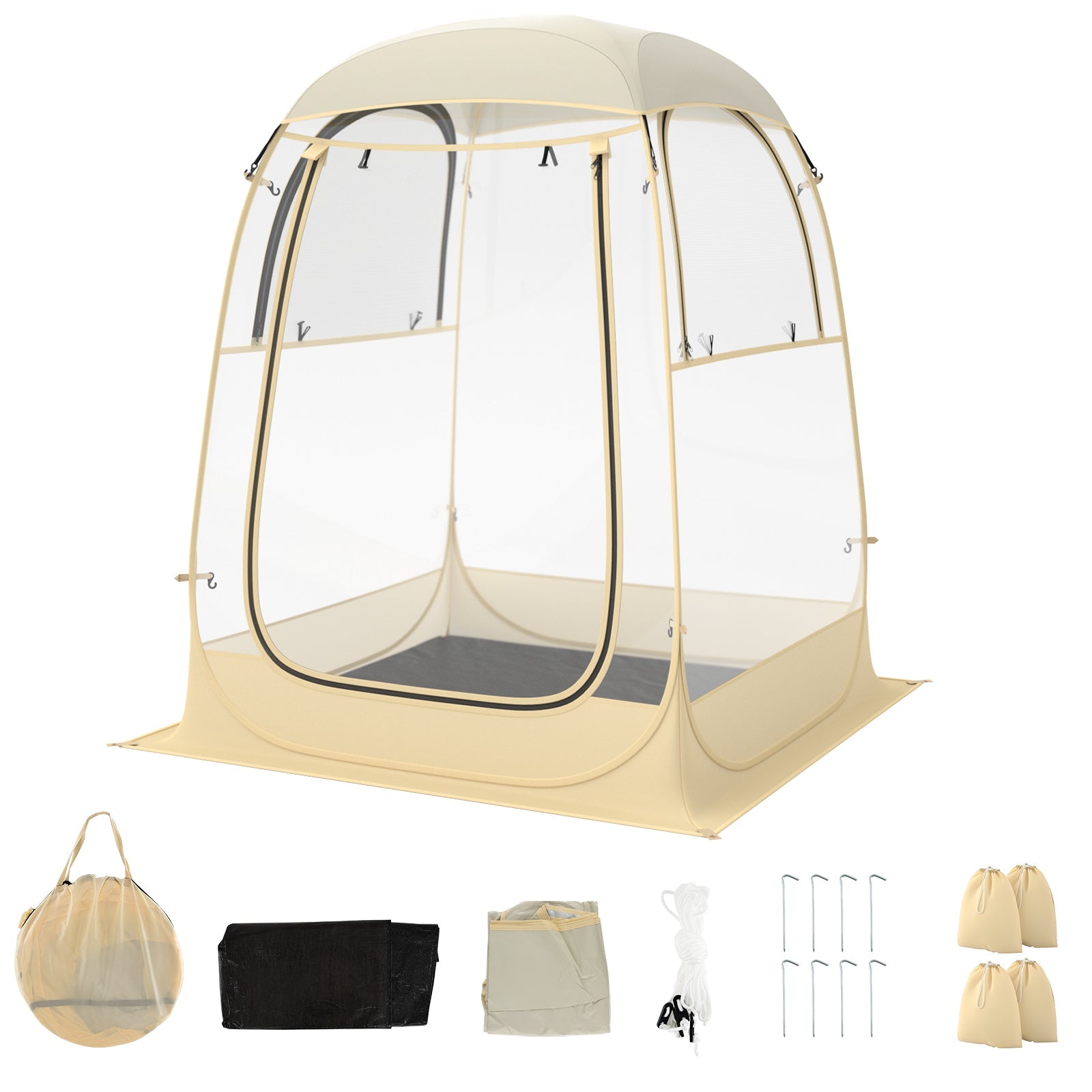 Instant Pop-up Sports Tent with Carrying Bag and Floor Mat in 2 sizes