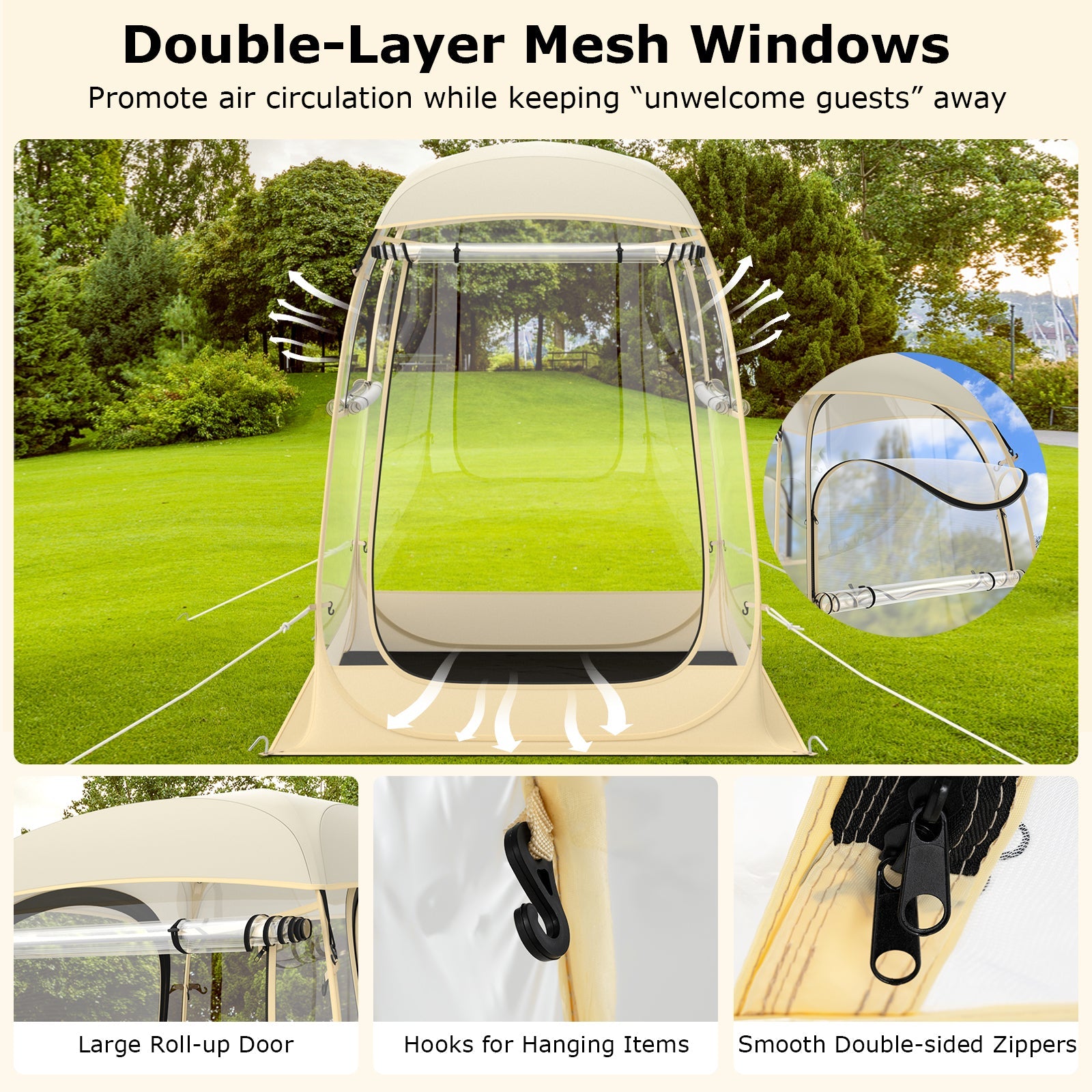 Instant Pop-up Sports Tent with Carrying Bag and Floor Mat in 2 sizes