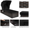 Outdoor Chaise Lounge Chair with Folding Canopy