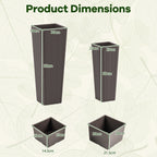 Rattan Tall Planter Set of 2 Outdoor Large Tapered Planters with Removable Inner Trays