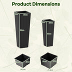 Rattan Tall Planter Set of 2 Outdoor Large Tapered Planters with Removable Inner Trays