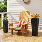 Rattan Tall Planter Set of 2 Outdoor Large Tapered Planters with Removable Inner Trays