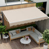 13 x 8 Feet Retractable Patio Awning Aluminum Deck Sunshade-Beige