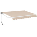 13 x 8 Feet Retractable Patio Awning Aluminum Deck Sunshade-Beige