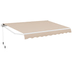 13 x 8 Feet Retractable Patio Awning Aluminum Deck Sunshade-Beige