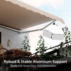 13 x 8 Feet Retractable Patio Awning Aluminum Deck Sunshade-Beige