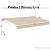 13 x 8 Feet Retractable Patio Awning Aluminum Deck Sunshade-Beige