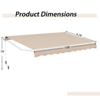 13 x 8 Feet Retractable Patio Awning Aluminum Deck Sunshade-Beige