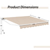 12 x 10 Feet Patio Retractable Awning Aluminum Sunshade Shelter-Beige