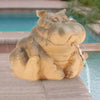 Hippo Pond Spitter Statue Decor Hippo Garden Outdoor Statue Animal Pond Sprinkler Yard Garden Decoration