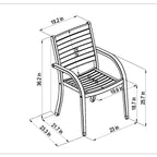 Catalina Stacking Wood Armchair - 4 Piece