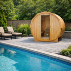 The Ignite Large Premium American White Oak Outdoor Wooden Barrel Sauna With 4.5KW Sauna Heater
