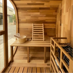 4-Person Outdoor Steam Sauna | Natural Red Cedar Wood | Aromatic Wellness & Relaxation Experience
