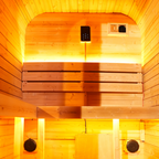 NJ Outdoor Steam Sauna 2 Person Cube Solid Carbonized Spruce Traditional 6KW Stove Steam Sauna