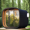 Modern 6 person outdoor wood spruce traditional stove steam sauna black cube sauna with Lights