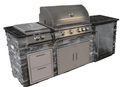 8-Foot Outdoor Kitchen Grill Island – Concrete Base & Granite Countertop | Propane or Natural Gas