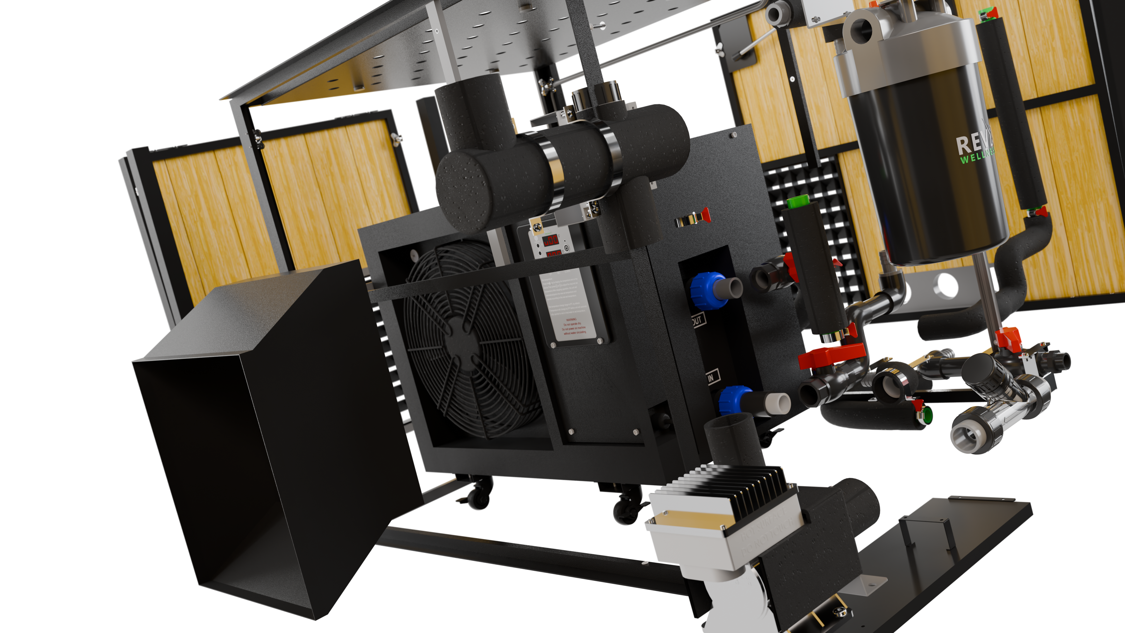 RevX Acrylic X Tub Cold Plunge + LUX High Performance Chiller and Filtration System