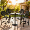 Set of 2 Outdoor Bar Stools - 25.5 Inch Counter Height - Cast Aluminum Bar Chairs