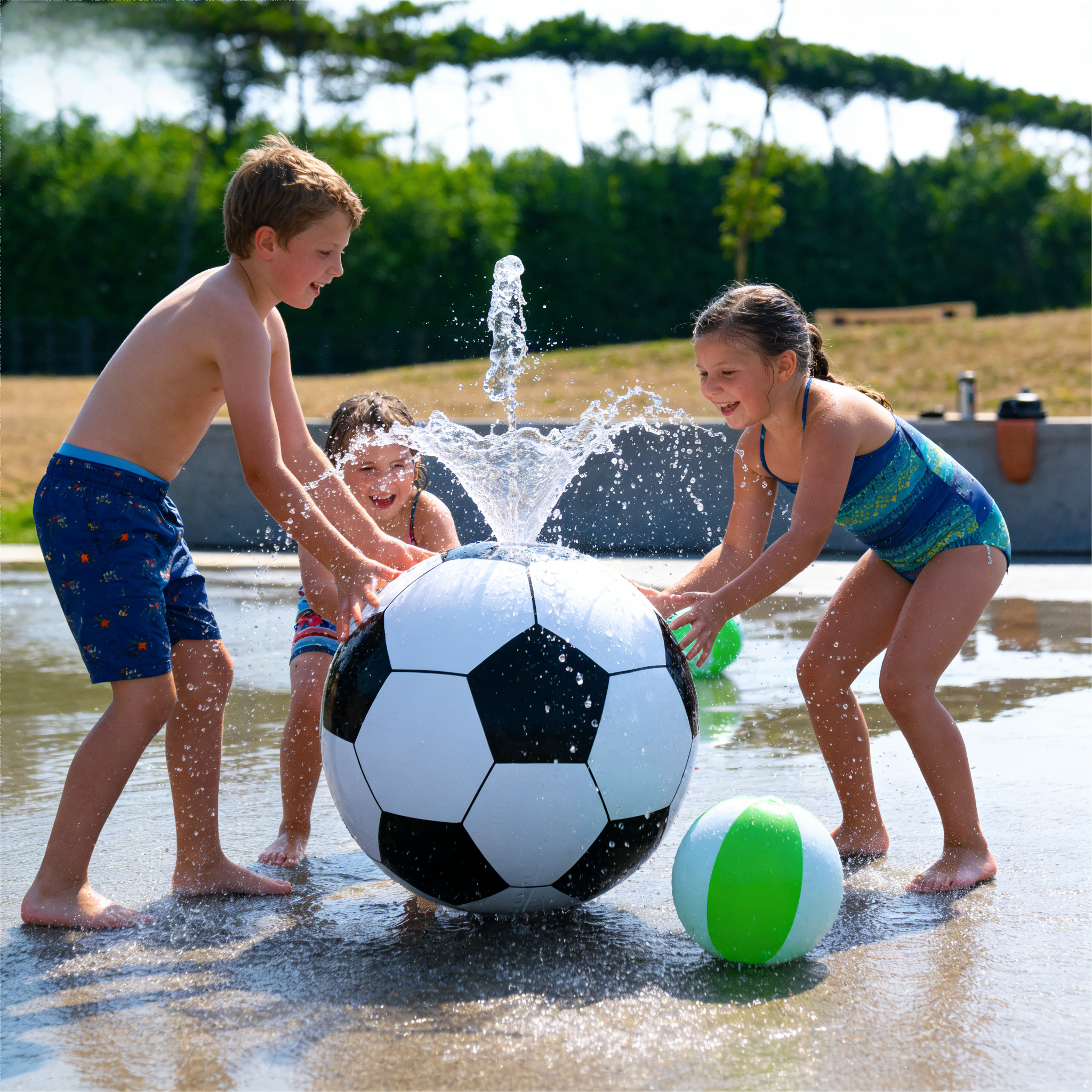 Soccerball water fountain