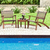 Solid Wood and Rattan 3-Piece Outdoor Patio Furniture