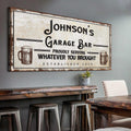 Personalized Rustic Garage Bar Sign for Home Bar
