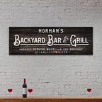Custom Backyard Bar and Grill Sign: Custom Bar Signs for Home Bar