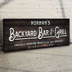 Custom Backyard Bar and Grill Sign: Custom Bar Signs for Home Bar