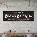 Custom Backyard Bar and Grill Sign: Custom Bar Signs for Home Bar