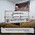 Personalized Rustic Garage Bar Sign for Home Bar