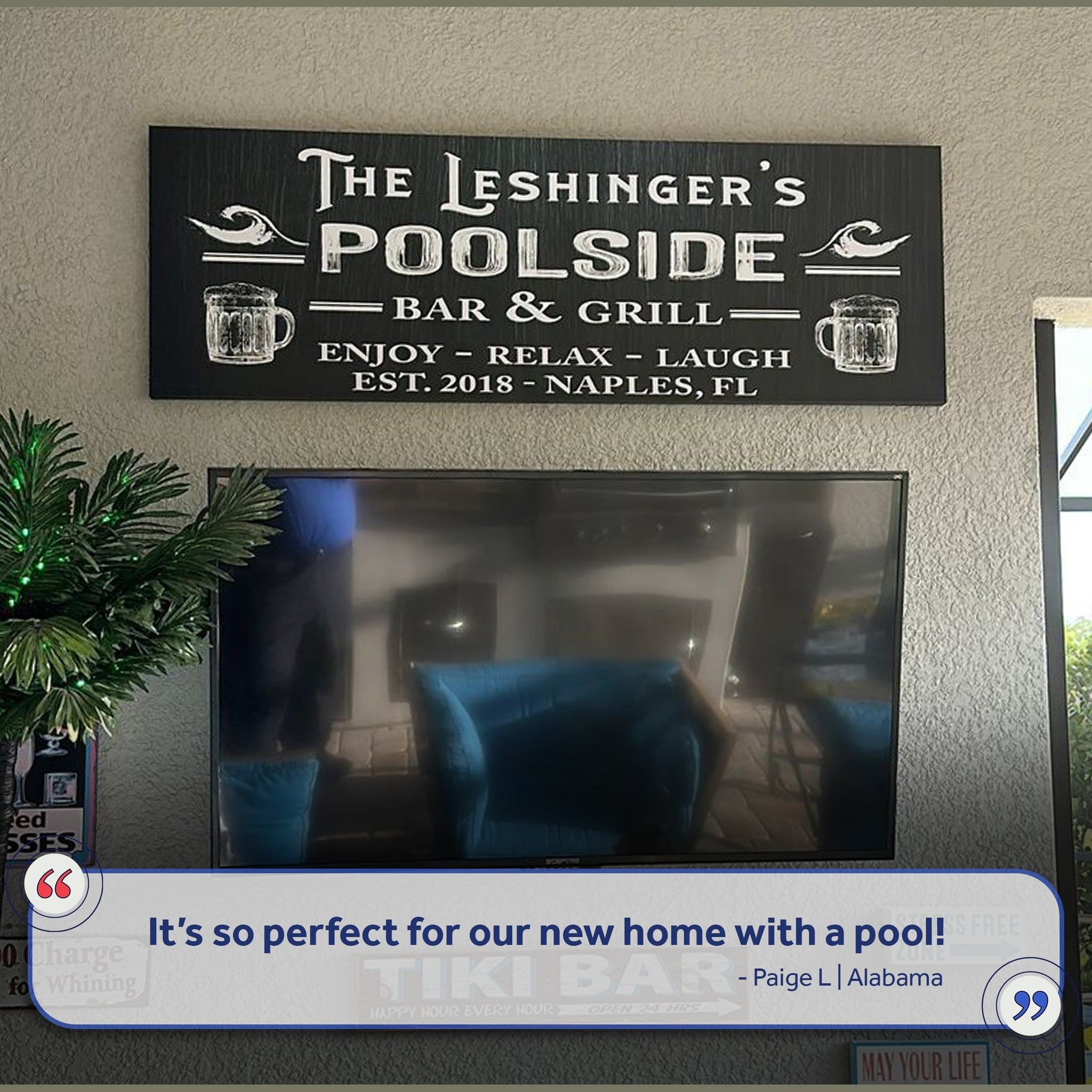 Personalized Poolside Bar And Grill Sign III