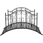 Sturdy Outdoor Rust-Proof 4-Foot Black Metal Arch Garden Bridge