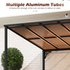 Wall-Mounted Patio Gazebo Large Outdoor Hardtop Pergola with Sloped Polycarbonate Roof-Black