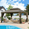 12' x 16' Hardtop Gazebo Outdoor Aluminum Gazebo with Double Canopy